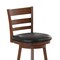Flash Furniture Zerrick Commercial Wood Classic Ladderback Swivel Counter Stool w/Black LeatherSoft Seat, Antiq Oak ES-UN3-24-OAK-GG - alternate 2